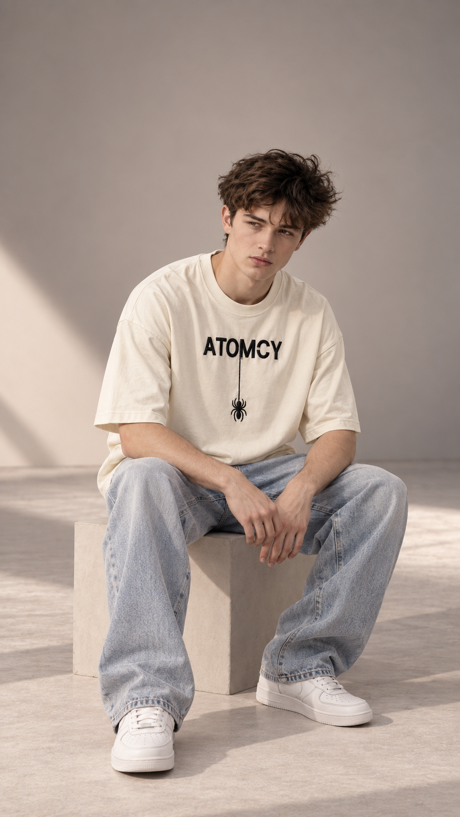 Threaded Spider Embroidery T-Shirt - Ivory