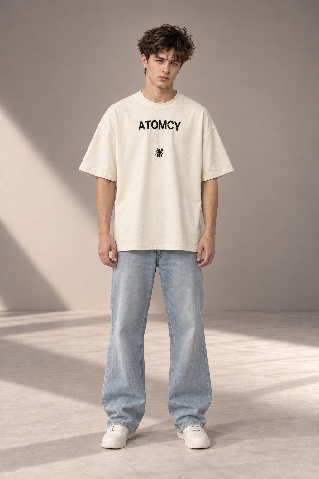 Threaded Spider Embroidery T-Shirt - Ivory